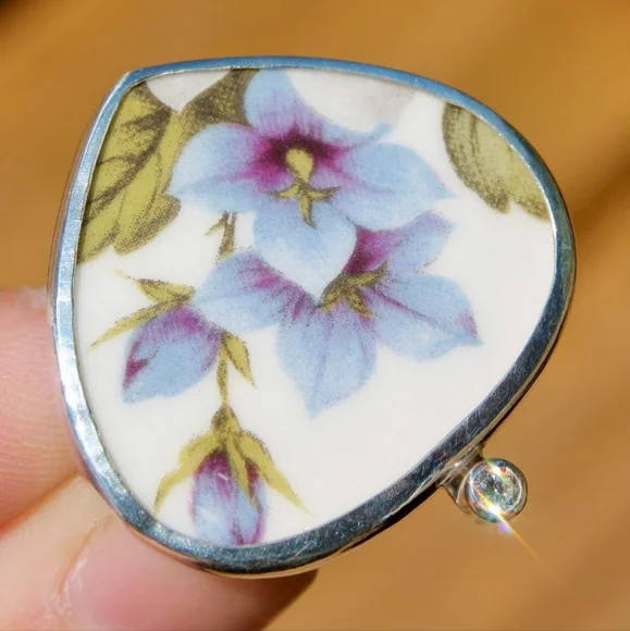 1970s Ceramic Plate Ring - Picture 2 of 4